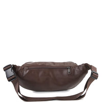 Distressed Leather Essential Bumbag - Dark Brown