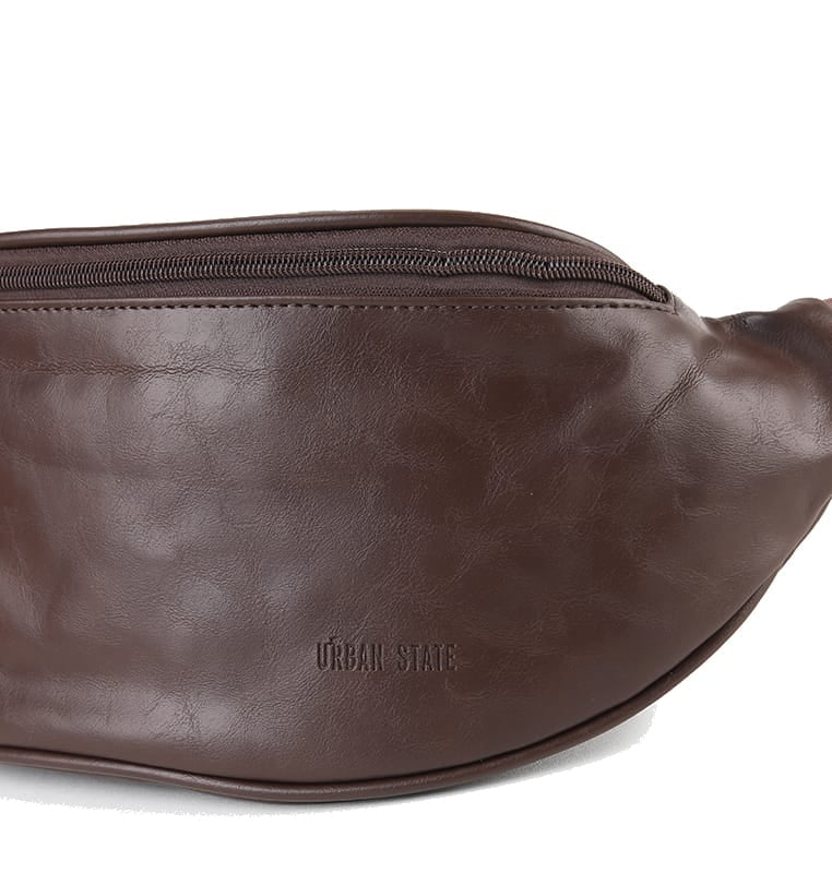 Distressed Leather Essential Bumbag - Dark Brown