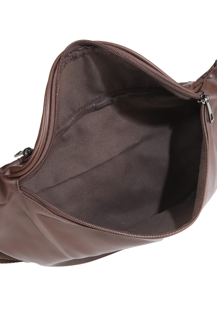 Distressed Leather Essential Bumbag - Dark Brown
