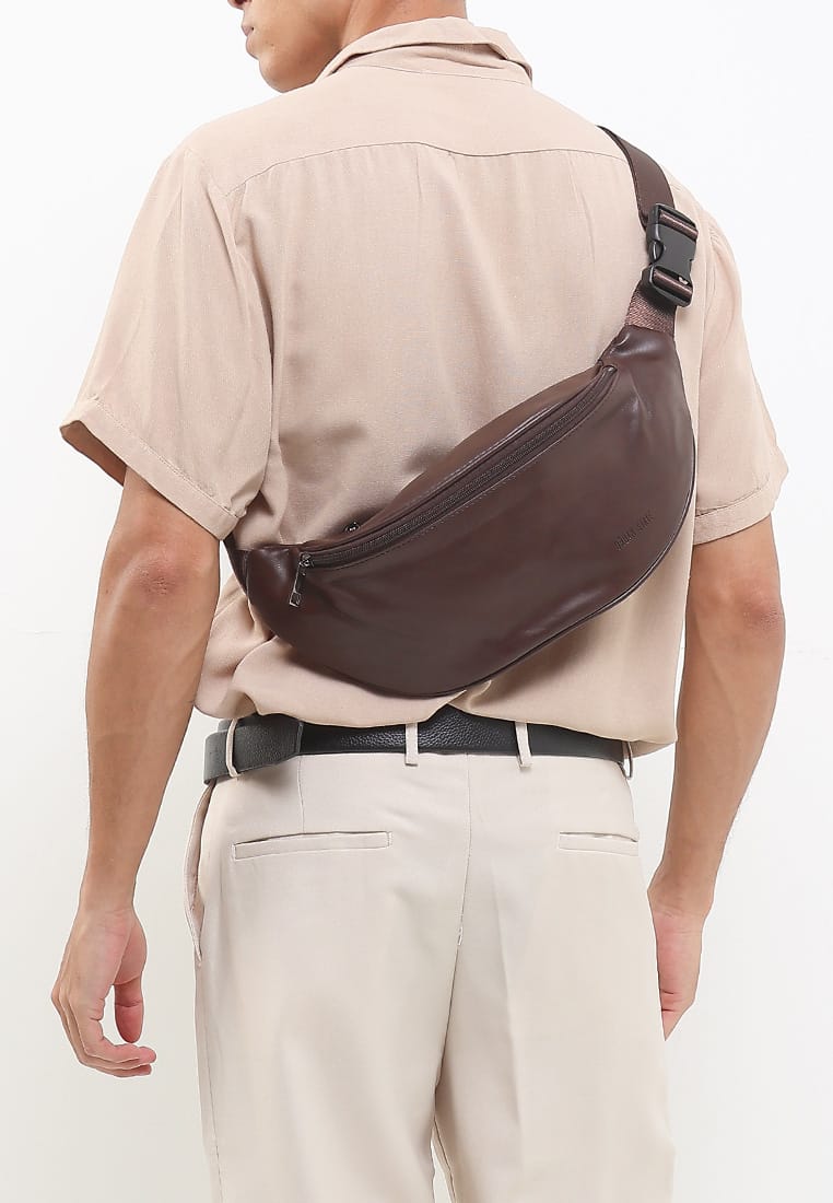 Distressed Leather Essential Bumbag - Black