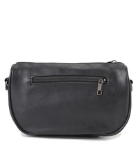 Distressed Leather Avenue Crossbody Bag - Black