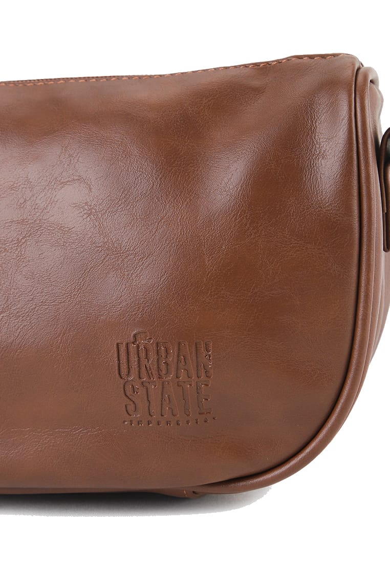 Distressed Leather Avenue Crossbody Bag - Camel