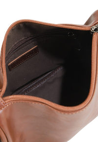 Distressed Leather Avenue Crossbody Bag - Camel