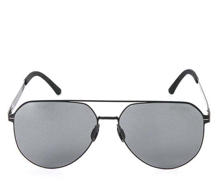 Polarized Stainless Frame Chase Aviator Sunglasses - Black Black