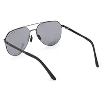 Polarized Stainless Frame Chase Aviator Sunglasses - Black Black