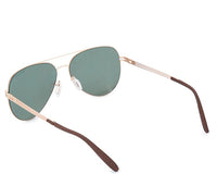 Polarized Stainless Frame Pilot Aviator Sunglasses - Green Gold