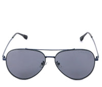 Polarized Stainless Frame Classic Aviator Sunglasses - Black Blue