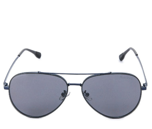 Polarized Stainless Frame Classic Aviator Sunglasses - Black Blue