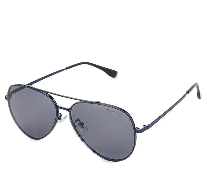 Polarized Stainless Frame Classic Aviator Sunglasses - Black Blue
