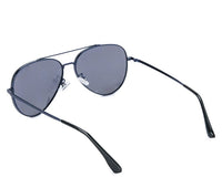 Polarized Stainless Frame Classic Aviator Sunglasses - Black Blue