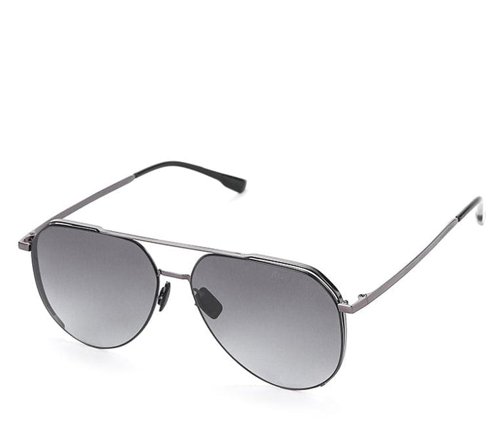 Polarized Stainless Frame Oversized Aviator Sunglasses - Black Silver