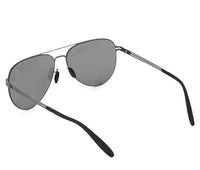 Polarized Stainless Frame Trendy Aviator Sunglasses - Black Silver