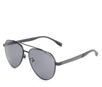 Polarized Stainless Frame Ace Aviator Sunglasses - Black Black