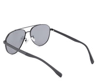 Polarized Stainless Frame Ace Aviator Sunglasses - Black Black