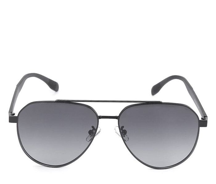 Polarized Stainless Frame Ace Aviator Sunglasses - Multi Black