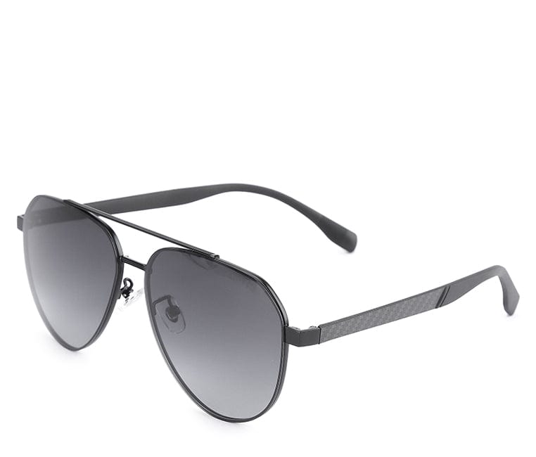 Polarized Stainless Frame Ace Aviator Sunglasses - Multi Black