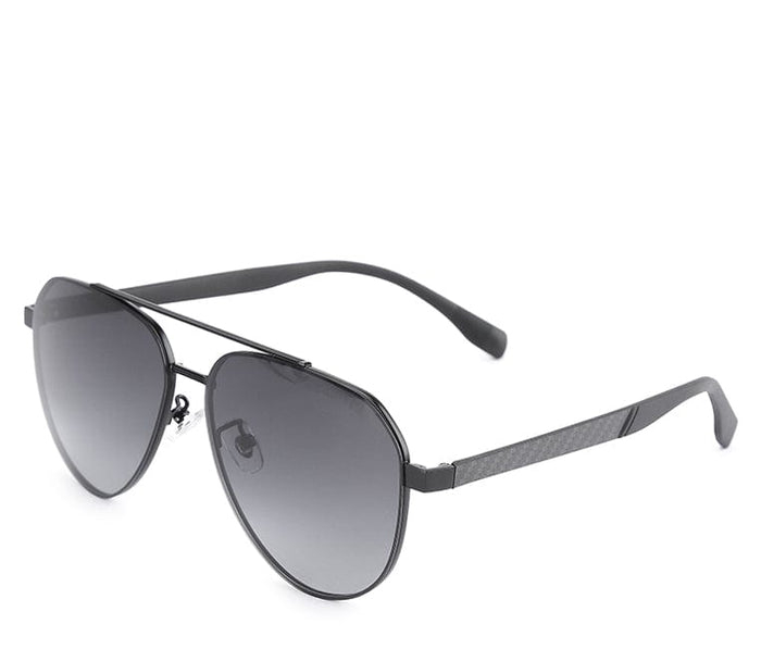 Polarized Stainless Frame Ace Aviator Sunglasses - Multi Black