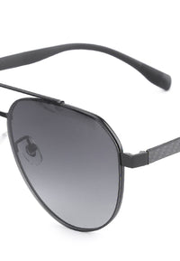 Polarized Stainless Frame Ace Aviator Sunglasses - Multi Black