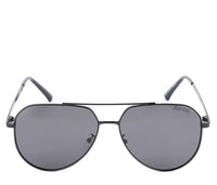 Polarized Stainless Frame Scout Aviator Sunglasses - Black Black