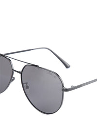 Polarized Stainless Frame Scout Aviator Sunglasses - Black Black