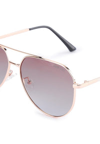 Polarized Stainless Frame Scout Aviator Sunglasses - Multi Rosegold
