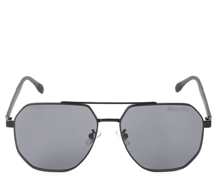 Polarized Stainless Frame OffDuty Aviator Sunglasses - Black Black