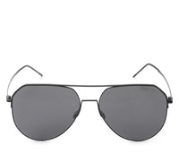 Polarized Stainless Frame RoadLine Aviator Sunglasses - Black Black