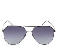Polarized Stainless Frame RoadLine Aviator Sunglasses - Multi Black