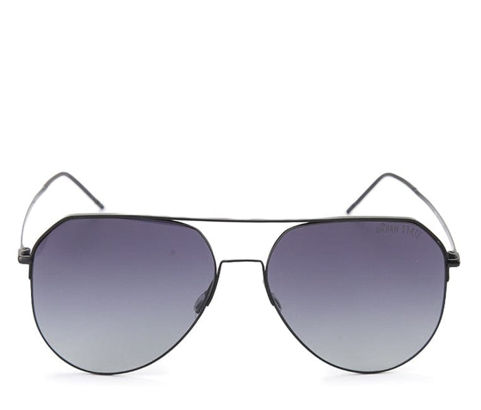 Polarized Stainless Frame RoadLine Aviator Sunglasses - Multi Black