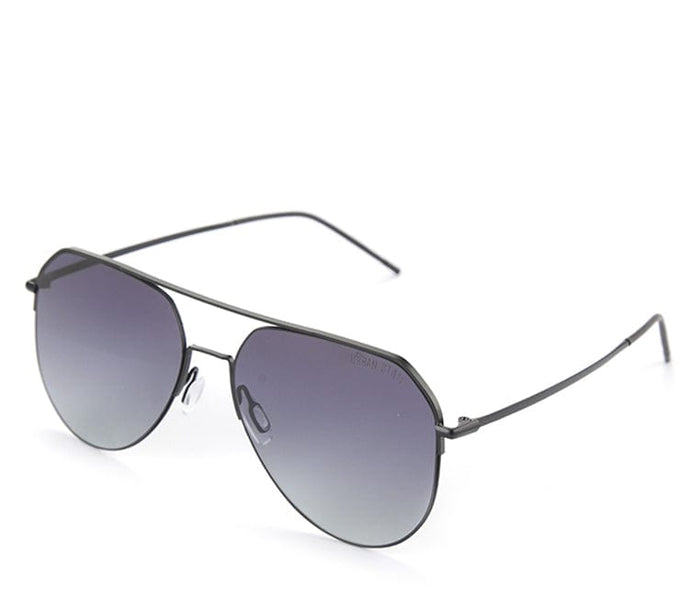 Polarized Stainless Frame RoadLine Aviator Sunglasses - Multi Black