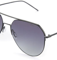 Polarized Stainless Frame RoadLine Aviator Sunglasses - Multi Black