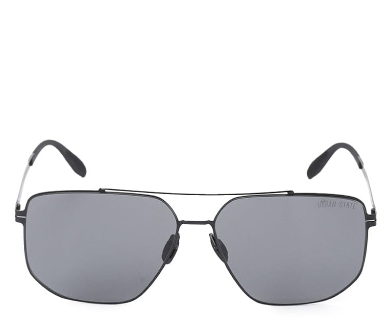 Polarized Stainless Frame StormGuard Aviator Sunglasses - Black Black