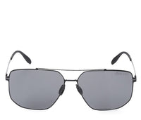 Polarized Stainless Frame StormGuard Aviator Sunglasses - Black Black