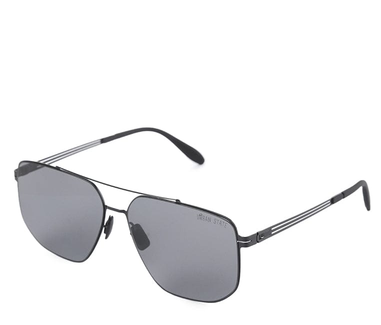 Polarized Stainless Frame StormGuard Aviator Sunglasses - Black Black