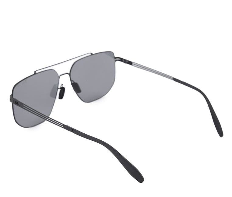 Polarized Stainless Frame StormGuard Aviator Sunglasses - Black Black