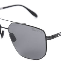 Polarized Stainless Frame StormGuard Aviator Sunglasses - Black Black