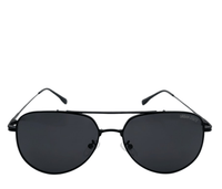 Polarized Aero Aviator Frame Sunglasses - Black Black