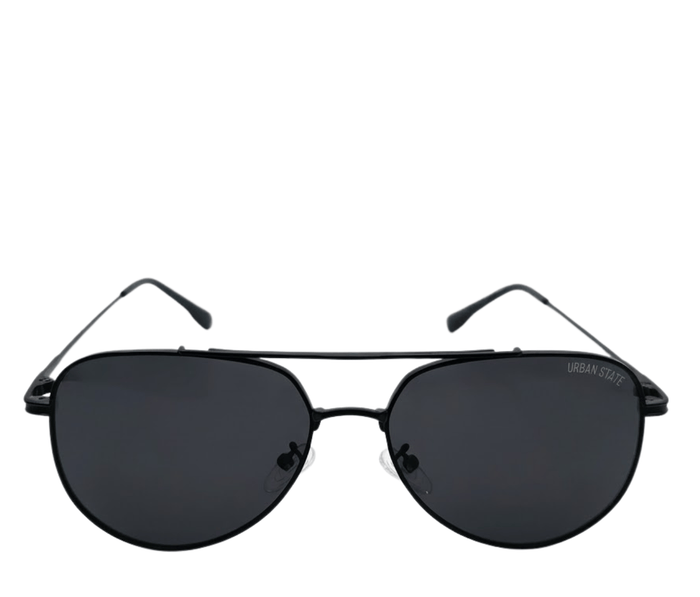 Polarized Aero Aviator Frame Sunglasses - Black Black