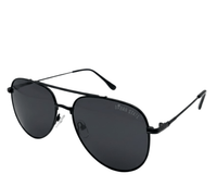Polarized Aero Aviator Frame Sunglasses - Black Black