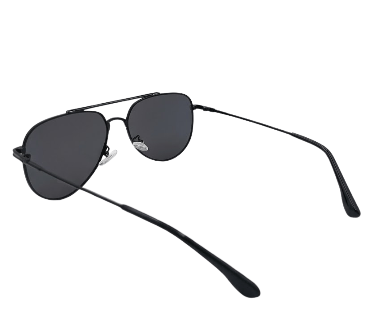 Polarized Aero Aviator Frame Sunglasses - Black Black