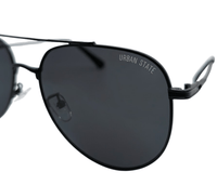 Polarized Aero Aviator Frame Sunglasses - Black Black