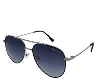 Polarized Aero Aviator Frame Sunglasses - Multi Silver