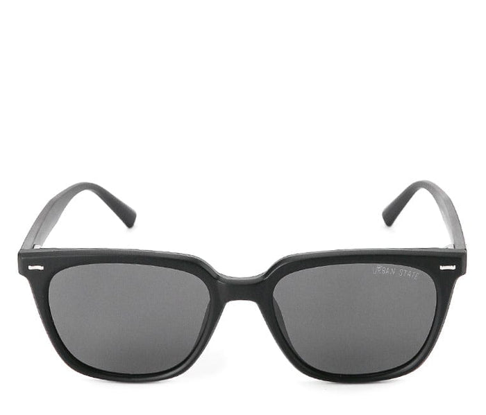 Polarized Plastic Frame Emery Square Sunglasses - Black Black