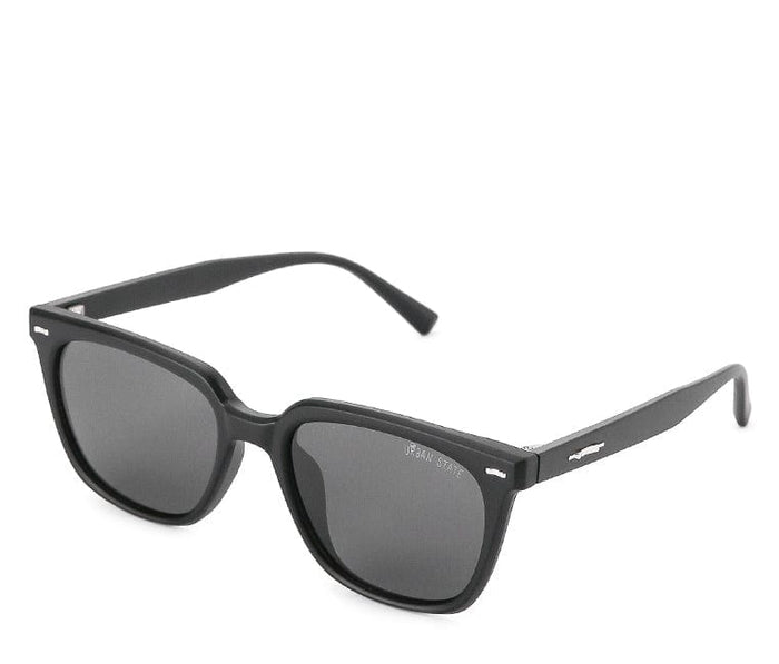 Polarized Plastic Frame Emery Square Sunglasses - Black Black
