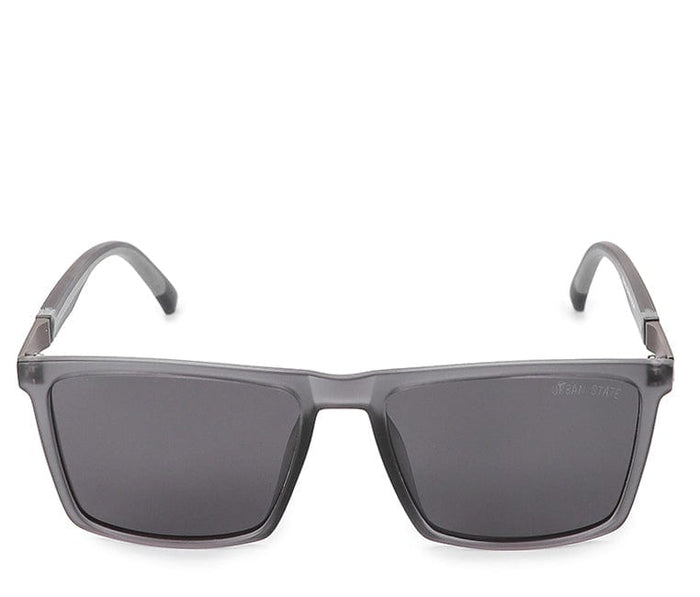 Polarized Plastic Frame Vast Square Sunglasses - Black Grey