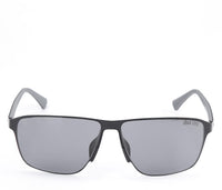 Polarized Stainless Frame Shoreline Square Sunglasses- Black Black