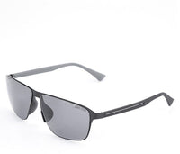 Polarized Stainless Frame Shoreline Square Sunglasses- Black Black