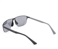 Polarized Stainless Frame Shoreline Square Sunglasses- Black Black
