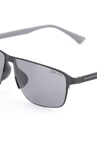 Polarized Stainless Frame Shoreline Square Sunglasses- Black Black