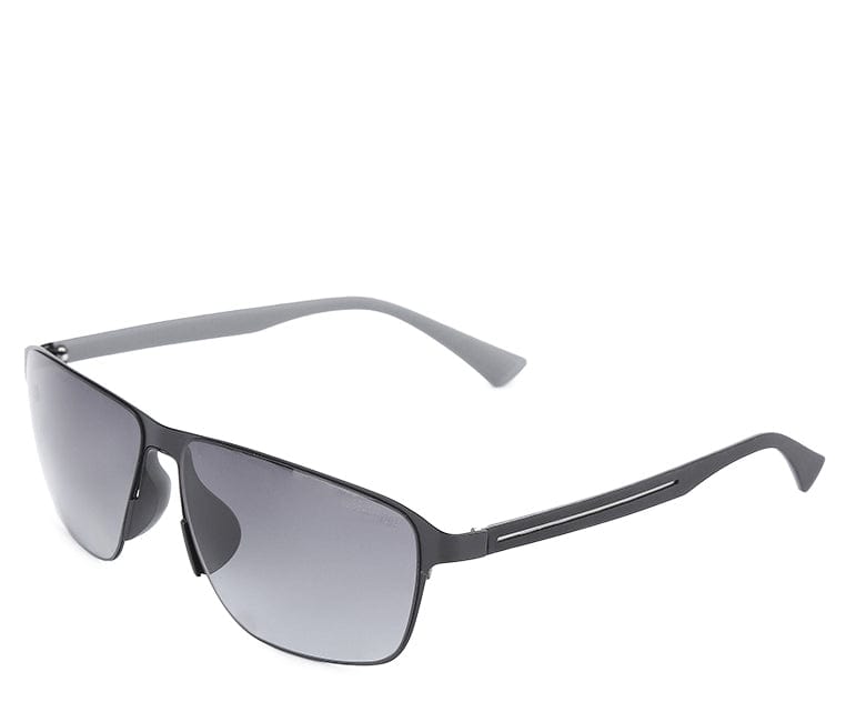Polarized Stainless Frame Shoreline Square Sunglasses- Multi Black